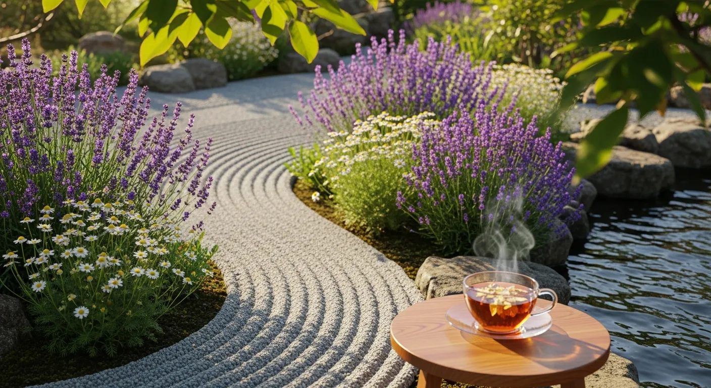 Femme sereine dans un cadre naturel apaisant evoquant le bien-etre et le soulagement