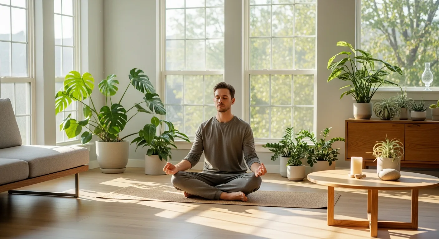 Homme meditation yoga bien-être CBD